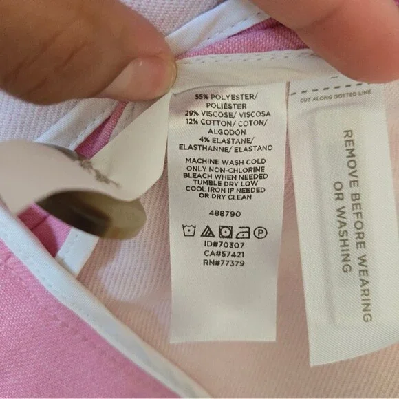 Ann Taylor Pink Trench Pea Coat size 00 Double Breasted Short Pea Coat - Picture 10 of 13